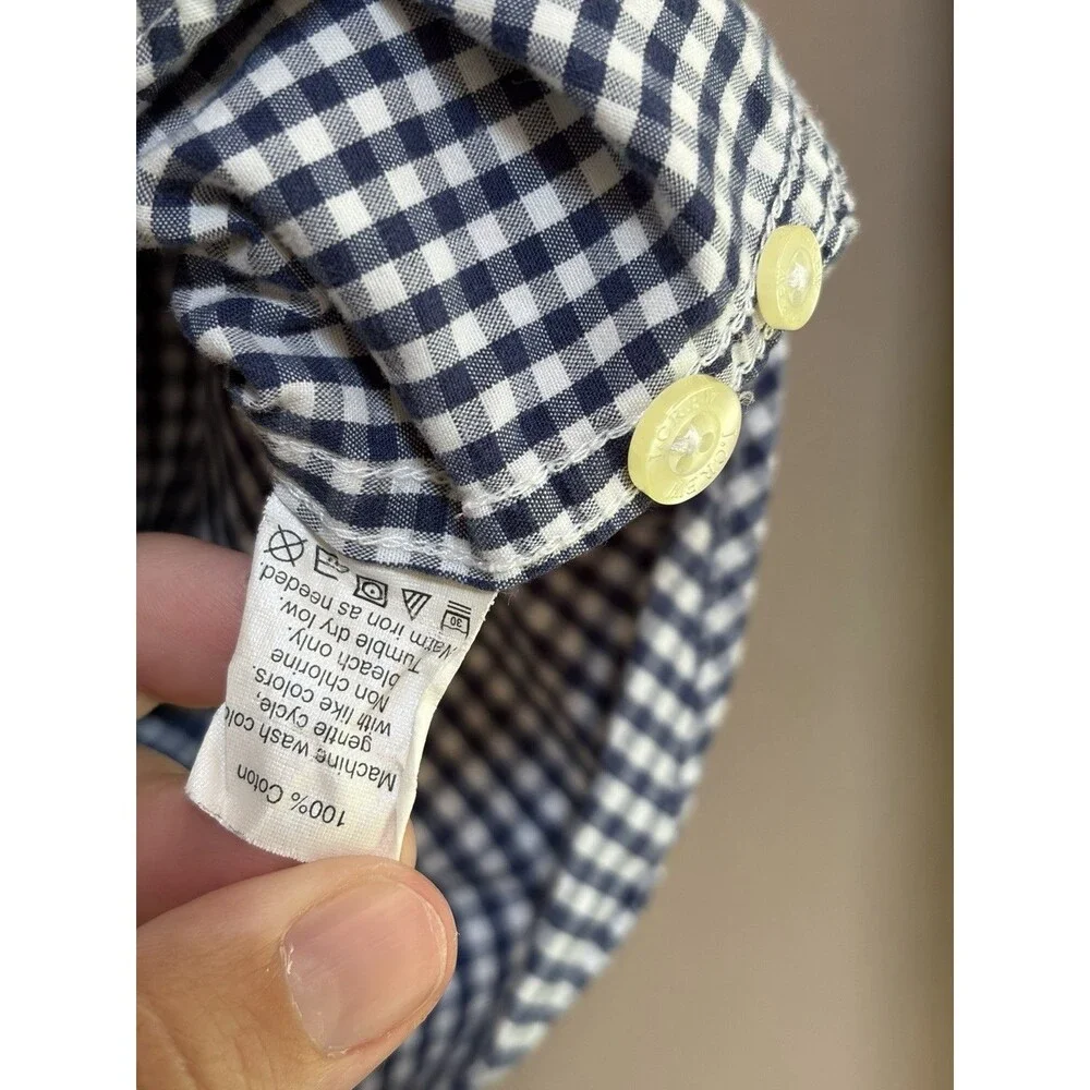 J. Crew 100% Cotton Mens XS Shirt Blue Check Button Up Long Sleeve‎ Preppy